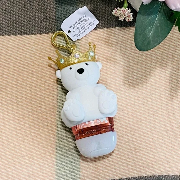 👑 Bath & Body Works Royal Polar Bear with Gold Crown Pocketbac Holder - Picture 2 of 4